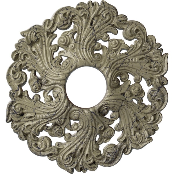 Ekena Millwork Orrington Medallion (Canopies up to 4 3/4"), 19 5/8"OD x 4 3/4"ID x 1 3/4"P, Castle Stone Crackle CM19ORCSC - main